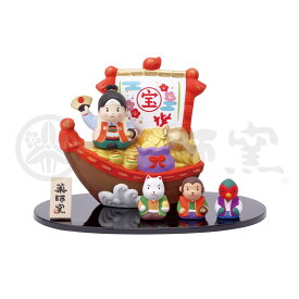錦彩宝船飾り　桃太郎（陶器/五月人形）