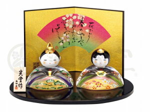 染絵 玻璃 座り雛 出産祝 陶器 桃の節句 雛祭 内祝 誕生日 お雛様 お雛さま おひな様 雛人形 ひな人形