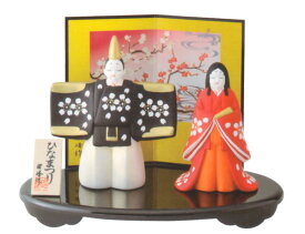 錦彩 華桜 立雛 出産祝 陶器 桃の節句 雛祭 内祝 誕生日 お雛様 お雛さま おひな様 雛人形 ひな人形