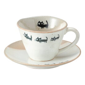 黒ねこ コーヒー碗皿