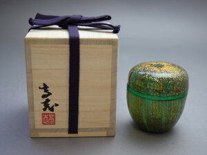 宮田高志ガラス茶入 木箱入【ガラス/茶道具】