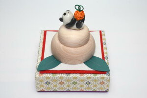 ま工房 牧田 亮木製鏡餅 パンダ【美濃焼 お正月飾り 鏡もち 置物 インテリア】
