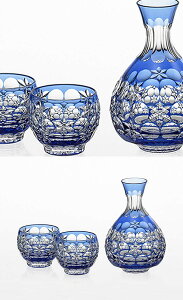 /クーポン\(木箱入)BPS209-2708-CCB<カガミクリスタル>江戸切子 伝統工芸士・篠崎英明 作 酒器揃<玉舞>・・・【酒器】盃【杯】ぐいのみ【Kagami】各務【ロックグラス】ロック グラ