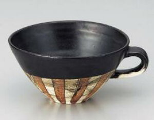 【ギフト/贈答品】【鶴林窯 林英樹】黒釉十草スープカップ