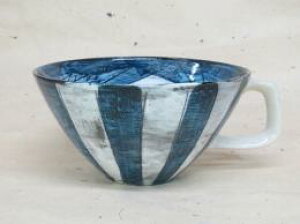 【決算品】【鶴林窯 林英樹】呉須十草スープカップ