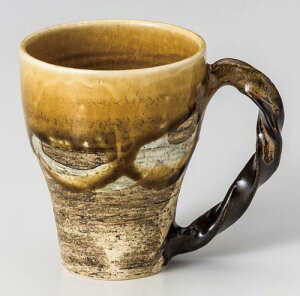 【鶴林窯 林英樹】【ギフト/贈答品】山吹彩ねじり手マグカップ