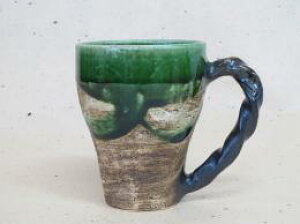 【鶴林窯 林英樹】【ギフト/贈答品】今織部ねじり手マグカップ