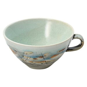 【ギフト/贈答品】【鶴林窯 林英樹】トルコ釉刻紋スープカップ