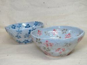 【ギフト/贈答品】【母の日 誕生日】【亜福窯】 ボール 大   藍花/赤彩花*藍花か赤彩花のいずれかをお選び下さい。