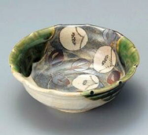 【送料無料】【母の日 父の日 誕生日】【玉山窯】 織部椿輪花小鉢