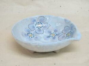 【ギフト/贈答品】【母の日 誕生日】【亜福窯】 粉引彩花片口鉢 大 紫