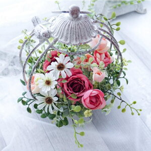 鳥かごアレンジ フラワーアレンジメント アーティフィシャルフラワー 造花 胡蝶蘭 お祝い ギフト プレゼント ブーケ おしゃれ インテリア 母の日 誕生日 ミニサイズ 開店祝い 花材販売 一本