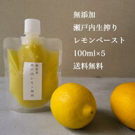 【 完全 無添加 生搾り 瀬戸内 レモン ペースト 100ml×5】農薬 残り ゼロ 水無し 賞味期限未開封2年 ス…