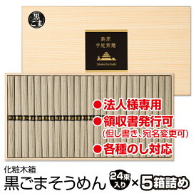 ギフト 内祝い 送料無料 島原手延べそうめん 黒ごまそうめん (24束木箱入り×5個) 法人様向け お持たせ 引き出物 大量ポイント 出産祝い 還暦祝い 珍しいもの 御供 お歳暮