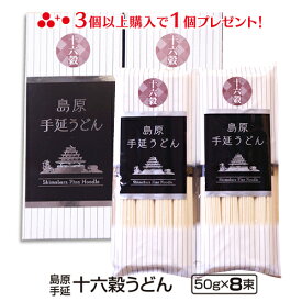 ＼1000円ポッキリ／ 3個購入で1個おまけ 送料無料 島原手延べ十六穀うどん8束入り 4束×2袋 雑穀 国産 もち麦 乾麺 お試し 食品 麺類 ポイント消化 試食