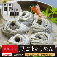 1000円ポッキリ 送料無料 黒ごまそうめん 島原手延べ お試し8束セット 3個購入で1個おまけ 夏ギフト お中…