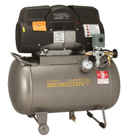 （在庫あり） 日立 コンプレッサー 0.75LE-8SB スーパーオイルフリーベビコン タンクマウント 圧力開閉器式 単相100V 0.75kW タンク30L 電源コード・プラグ付