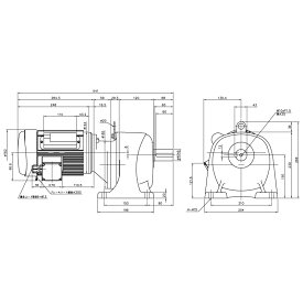 ニッセイ ギヤードモーター G3L40N300-MM04CWJAB2 平行軸 脚取付 0.4kW 減速比1/300 単相 200V 標準ブレーキ付 A型ターミナルボックス