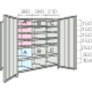 TRUSCO �X�`�[�����b�N 43V-T37 �y�ʒI���J���E�d�ؕt 875X383X1200 3��6�i �l�I�O���[