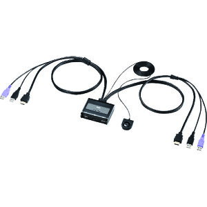 SANWA HDMI�Ή��茳�X�C�b�`�t���p�\�R�������ؑ֊�(2:1) SW-KVM2WHU