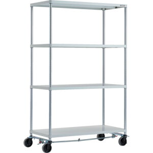 TRUSCO スチールラック PER-6464-U125-B4-W フェニックスラック 1200X600 4段 U車輪4輪S付 W色 抗菌粉体塗装