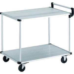 TRUSCO アルミ台車 AL22-0960 アルパカート 省音 2段式片袖タイプ 900×600mm