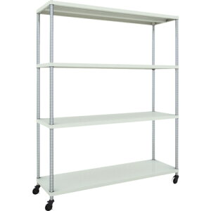 TRUSCO スチールラック PER-6544-U125-W フェニックスラック 1500X450 4段 U車輪付 W色 抗菌粉体塗装
