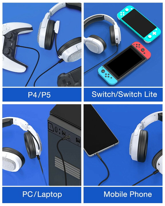 楽天市場 Beboncool Ps4 ゲーミングヘッドセット Switch Ps5 Xbox One Pc対応 ステレオ ヘッドホン ゲーム ゲーミング ヘッドセット マイク 付き ボイスチャット オンラインゲーム ビデオ会議 音声チャット 在宅勤務 プレゼント ギフト 1年保証 青雲白猫
