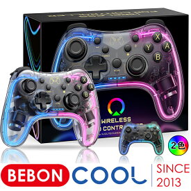 【300円クーポン配布中】Switch/Switch2 コントローラー スイッチ コントローラー ワイヤレス プロコントローラー BEBONCOOL スイッチ プロコン nintendo switch proコントローラー 振動 連射 ジャロイセンサー 任天堂switch全世代対応 透明 プレゼント 送料無料 一年保証
