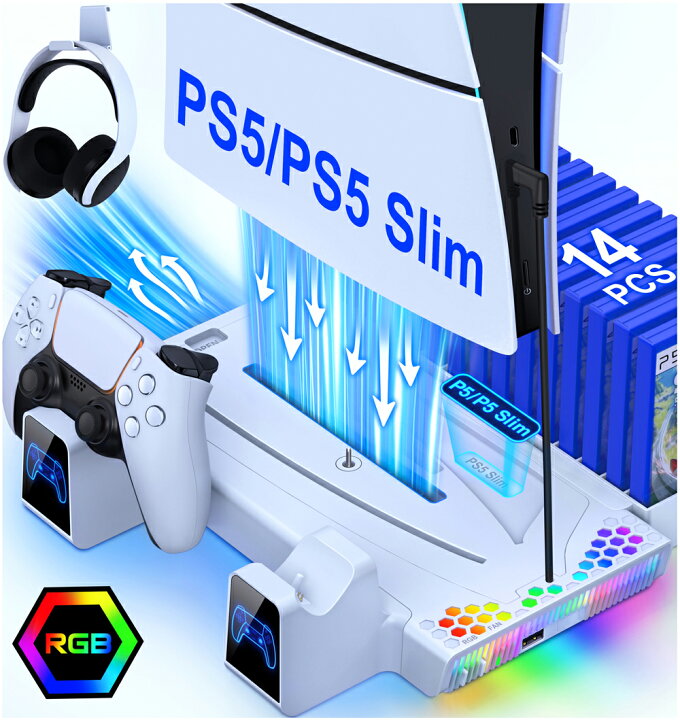楽天市場】【2023年最新slim版】PS5 Silm/PS5 スタンド BEBONCOOL PS5 