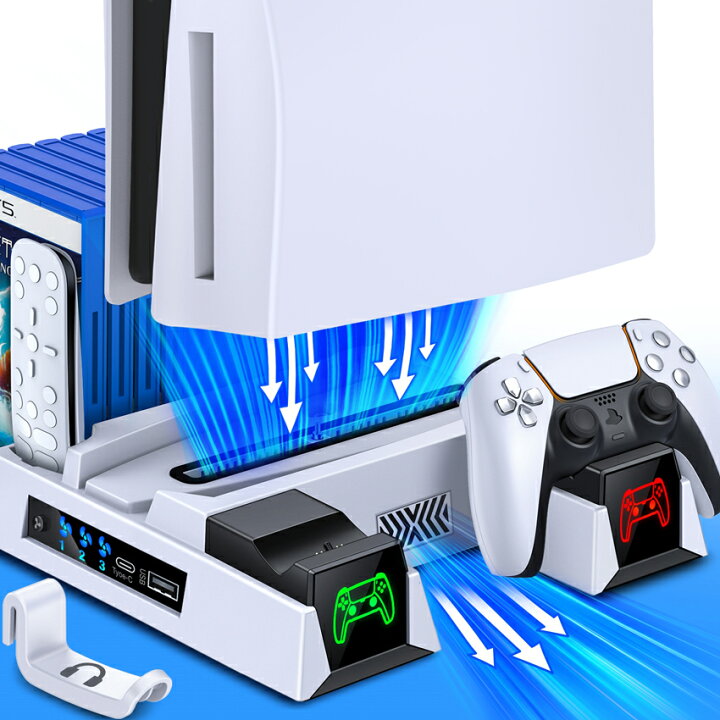 楽天市場】BEBONCOOL ps5 スタンド プレイス5 冷却ファン 縦置き 充電 