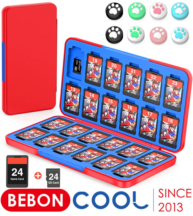 楽天市場 Beboncool Nintendo Switch カードケース スイッチ ソフト ケース 48枚 収納 Microsd 24枚 コンパクトサイズ 防水 防塵 耐久性 持ち運び ゲームカード ゲーム カード ソフトケース シリコン 便利グッズ 子ども プレゼント ギフト おしゃれ 青雲白猫