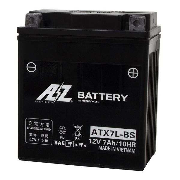 AZバイク用バッテリー液入充電済みATX7L-BS主な互換品番：YTX7L-BS GTX7L-BS FTX7L-BS 超安い品質 RBTX7L-N DTX7L-BS NBC7L-BS メール便送料無料対応可