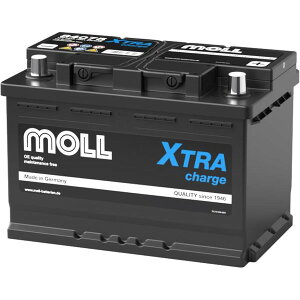MOLL モル84075X-TRA Charge X-TRA Charge 欧州車用 自動車用バッテリー主な互換品番:83075/56618/56628/56638/57069/57070/57080/57082/57216/57217/57220/57230/57412/57415/S-6F/S-6FT/PPI-6F/20-72/20-66