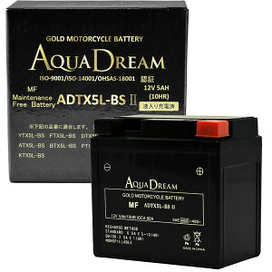 AQUA DREAM ANAh[ADTX5L-BSIIoCNpobe[@GOLD Motorcycle Battery (Ȍ݊obe[FYTX5L-BS/FTX5L-BS) t[dς