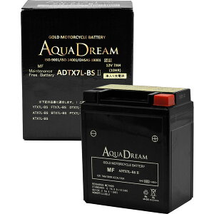 AQUA DREAM アクアドリームADTX7L-BSIIバイク用バッテリー GOLD Motorcycle Battery (主な互換バッテリー:YTX7L-BS/FTX7L-BS) 液入充電済み