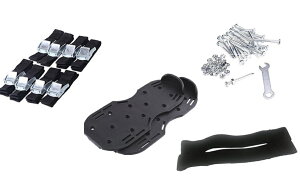 バンド4本+伸縮かかとバンド付 ガーデンシューズ 芝生のエアレーションスパイク ガーデンスパイク 芝生 穴あけ用 農作業 土 園芸 シューズ 左右セット ブラック dar-sibaspike