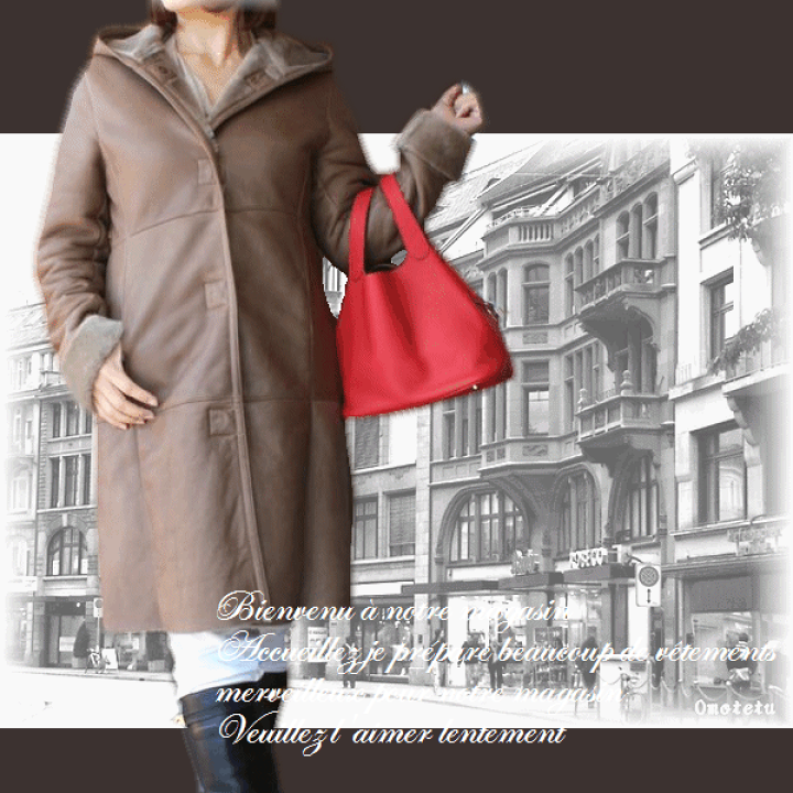 大きいサイズリアルムートンコート羊革フォックスファー