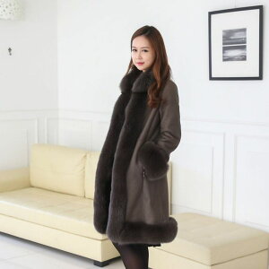 ロング ムートン コート フォックス ファー / 510208073 SAGAフォックスボリュームファートリミング ムートンコート ロングコート メリノムートン リアルムートンコート 大人 女性 フォックスコ