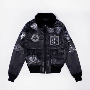 r[ŃN[|ABbNX ubNgbvKWPbg tCgWPbg AVIREX BLACK TOPGUN JACKET AVH191O02 Black ubN  XL U[ r ݕt VO {}[