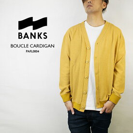 バンクスジャーナル カーディガン BANKS JOURNAL BOUCLE CARDIGAN PAFL0004 Safron C10 Yellow ニット セーター サーフ系 サーフ サーフィン メンズ 男性用 春夏