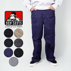レビューでクーポン★ベンデイビス ゴリラカット ワークパンツ BEN DAVIS GORILLA CUT PANTS 黒 ブラック ネイビー カーキ チャコール グレー デニム 5ポケット 10.5オンス 頑丈 ロゴ 定番 チノパン 作業着 カジュアル ベンズパンツ メンズ 男性 大きいサイズ