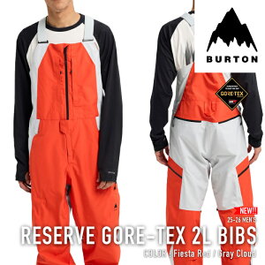 ���r���[�ŃN�[�|����[���{���K�i] �X�m�[�{�[�h �E�F�A �r�u�p���c �o�[�g�� BURTON MEN'S RESERVE GORE-TEX 2L BIBS Fiesta Red Gray Cloud �S�A�e�b�N�X �����Y 25-26
