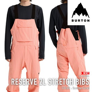 ���r���[�ŃN�[�|����[���{���K�i] �X�m�[�{�[�h �E�F�A �r�u�p���c �o�[�g�� BURTON MEN'S RESERVE 2L STRETCH BIBS Sunrise Coral �����Y 25-26