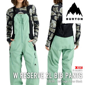 ���r���[�ŃN�[�|����[���{���K�i] �X�m�[�{�[�h �E�F�A �r�u�p���c �o�[�g�� BURTON WOMEN'S RESERVE 2L BIB PANTS Soft Sage True Black ���f�B�[�X 25-26