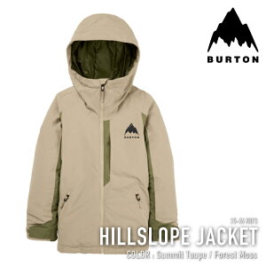 ���r���[�ŃN�[�|����[���{���K�i] �X�m�[�{�[�h �E�F�A �W���P�b�g �o�[�g�� BURTON KIDS' HILLSLOPE JACKET Summit Taupe Forest Moss �L�b�Y ���[�X ���ǂ� 25-26