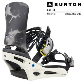 [日本正規品]スノーボード ビンディング バートン カーテル リフレックス 2024 BURTON MEN'S CARTEL Re:Flex White/Graphic バインディング スノボー 23-24 男性 メンズ