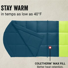 コールマン 寝袋 シュラフ 寝具 COLEMAN KOMPACT SLEEPING BAG 40D 2000038159 Cont Space コンパクトスリーピングバッグ 封筒型 軽量 ソロキャン ブッシュクラフト ツーリング 車中泊 キャンプ アウトドア レジャー