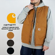 レビューでクーポン★カーハート リブカラー ワークベスト CARHARTT LOOSE FIT WASHED DUCK INSULATED RI…