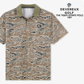 レビューでクーポン★デヴァローゴルフ ポロシャツ Devereux Golf THE TIGER STRIPE POLO 1007 タイガーストライプポロシャツ ゴルフ ゴルフウェア 半袖 メンズ 男性